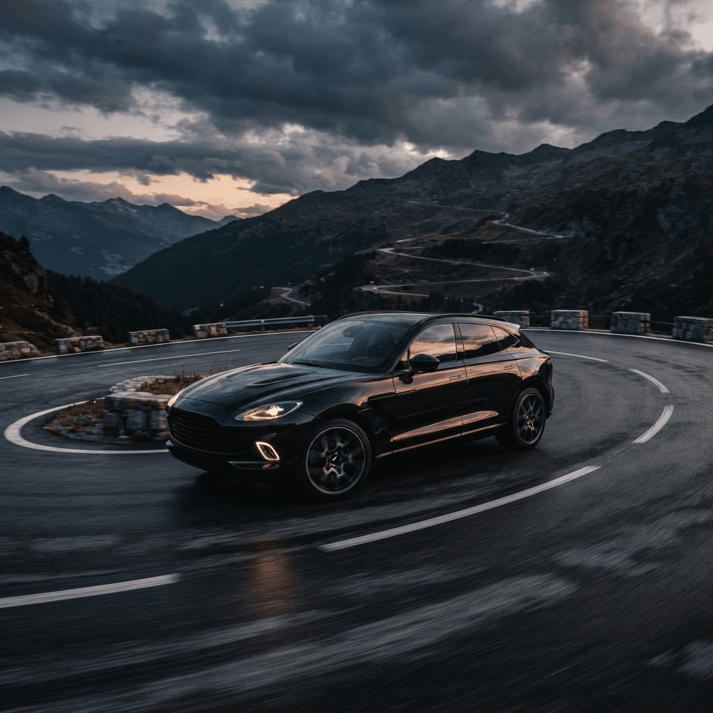 Performance SUV on a mountain road