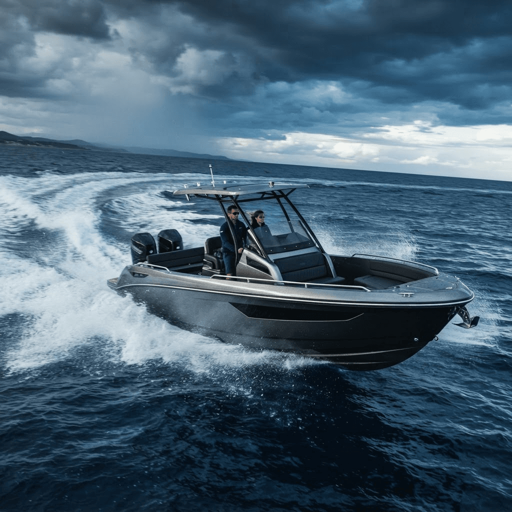 Performance boat on open water